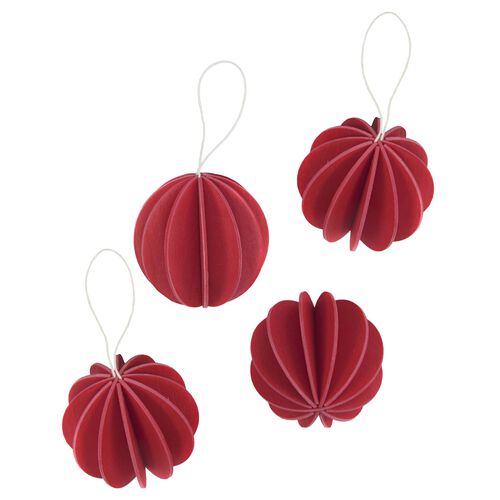 Peha Lovi 4 Original Baubles 6cm - Bright Red